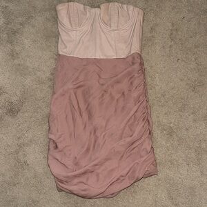 Alice and Oliva pale pink leather corset dress with bottom silk size 0